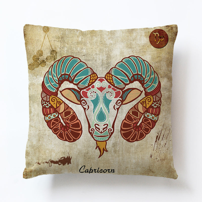 Zodiac Linen Pillowcase-Pillow Covers