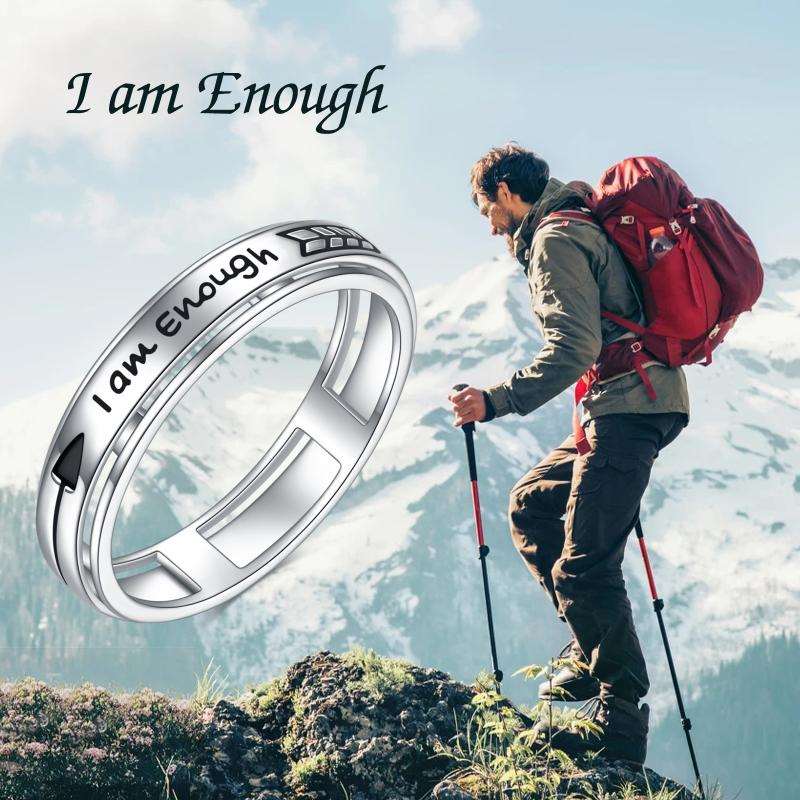 Sterling Silver- I Am Enough Inspirational Spinner Ring  Size 7