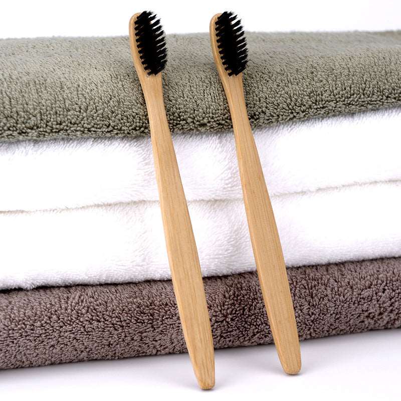 Natural Pure Bamboo Toothbrush in Black or White