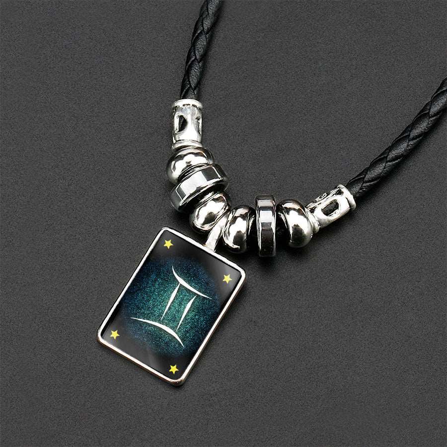 Obsidian Zodiac Pendant Necklace