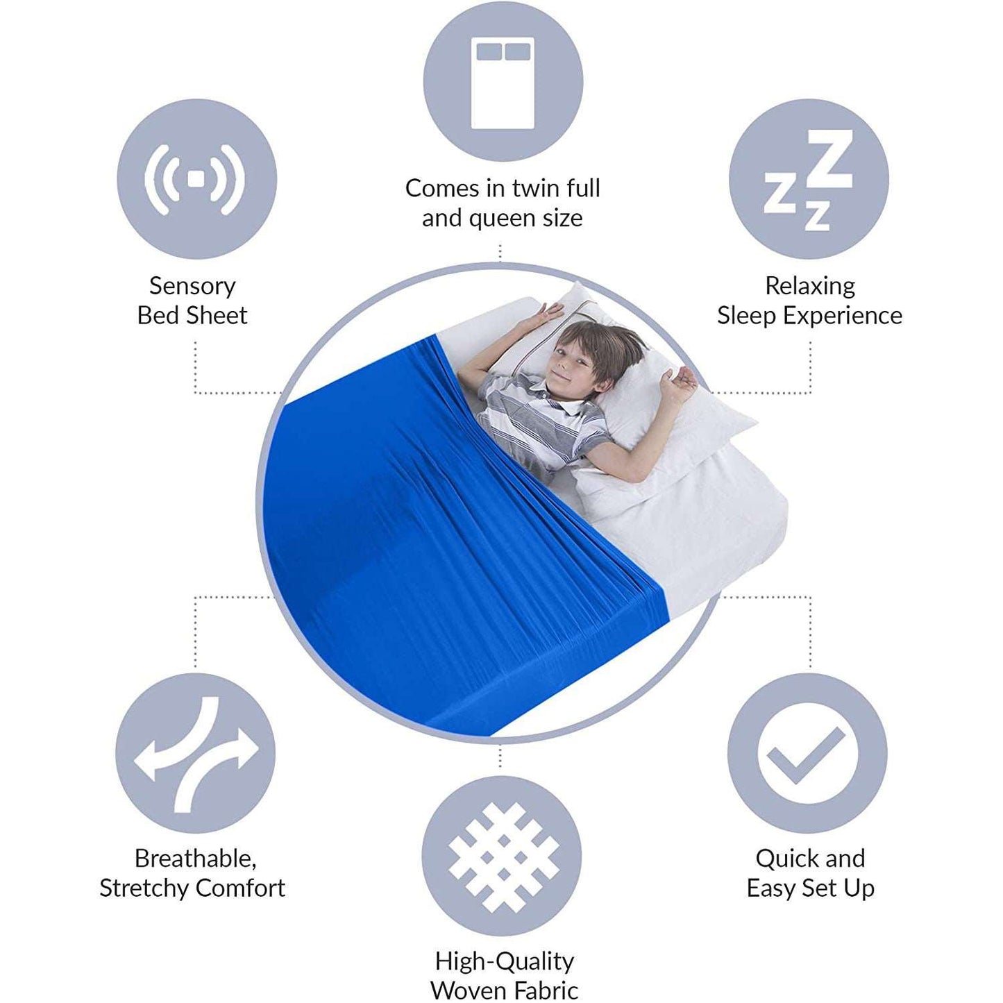 Sensory compression bed sheet for kids or adults