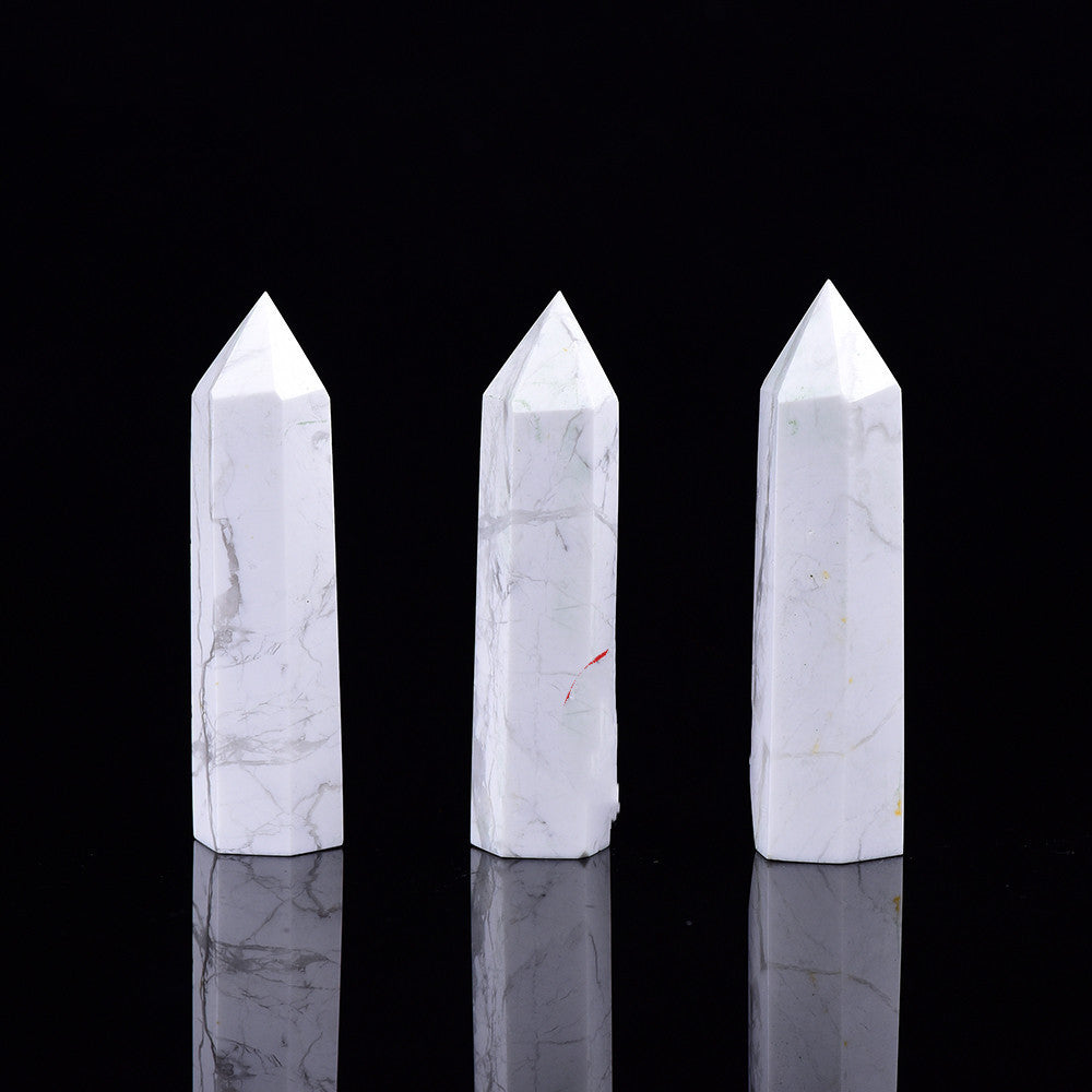 Six-sided Single-pointed Crystal Column Ornaments