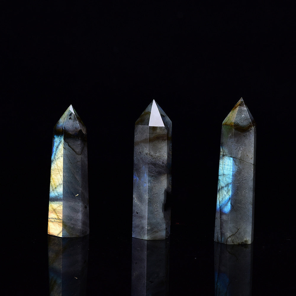 Six-sided Single-pointed Crystal Column Ornaments