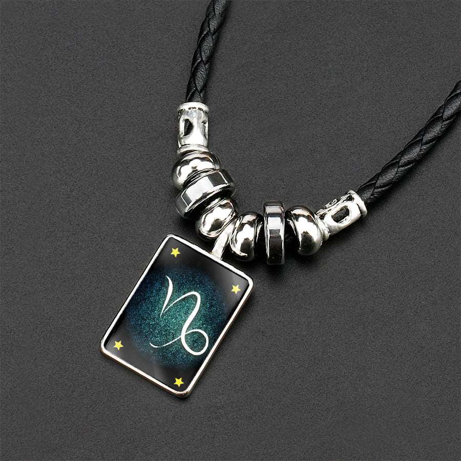 Obsidian Zodiac Pendant Necklace