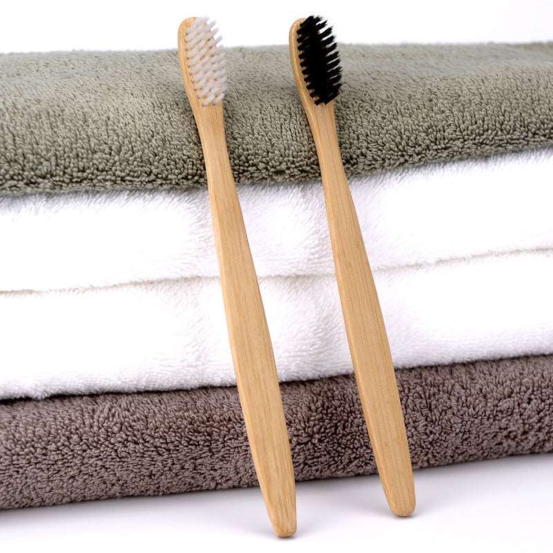 Natural Pure Bamboo Toothbrush in Black or White