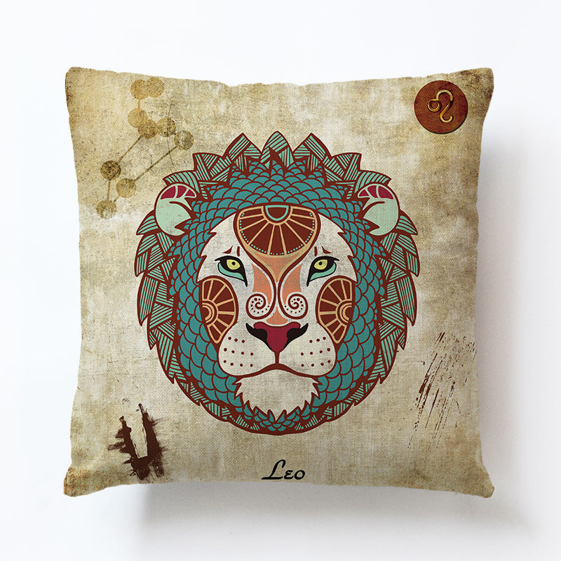 Zodiac Linen Pillowcase-Pillow Covers