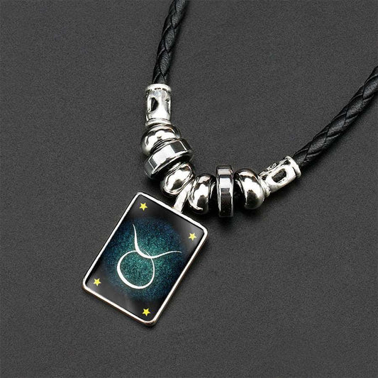 Obsidian Zodiac Pendant Necklace