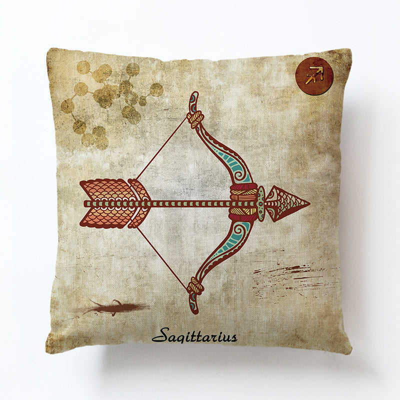 Zodiac Linen Pillowcase-Pillow Covers