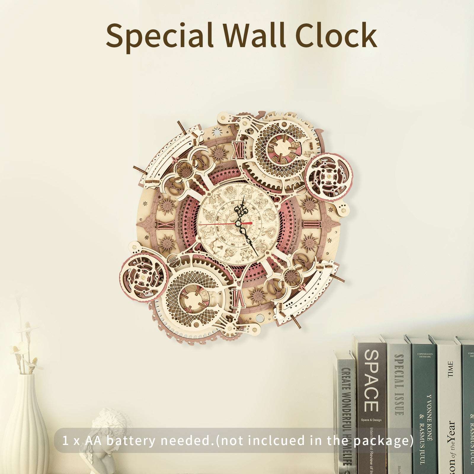 Robotime ROKR Zodiac Wall Clock 3D Wooden Puzzle Model -2 styles