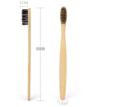 Natural Pure Bamboo Toothbrush in Black or White