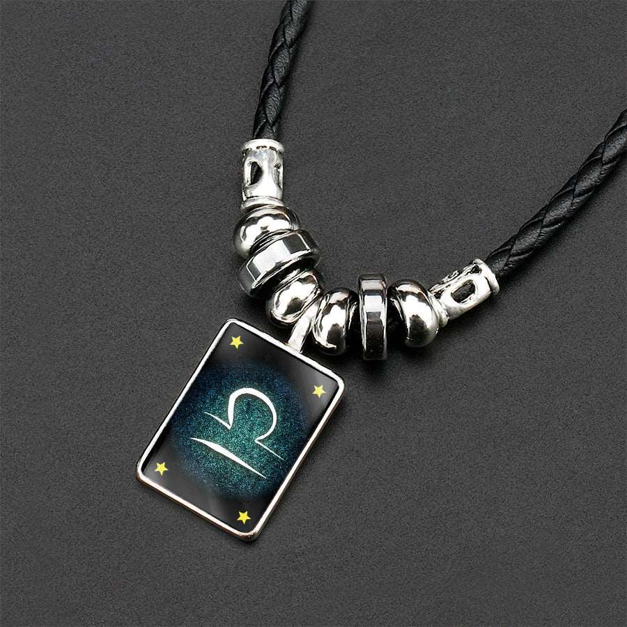 Obsidian Zodiac Pendant Necklace