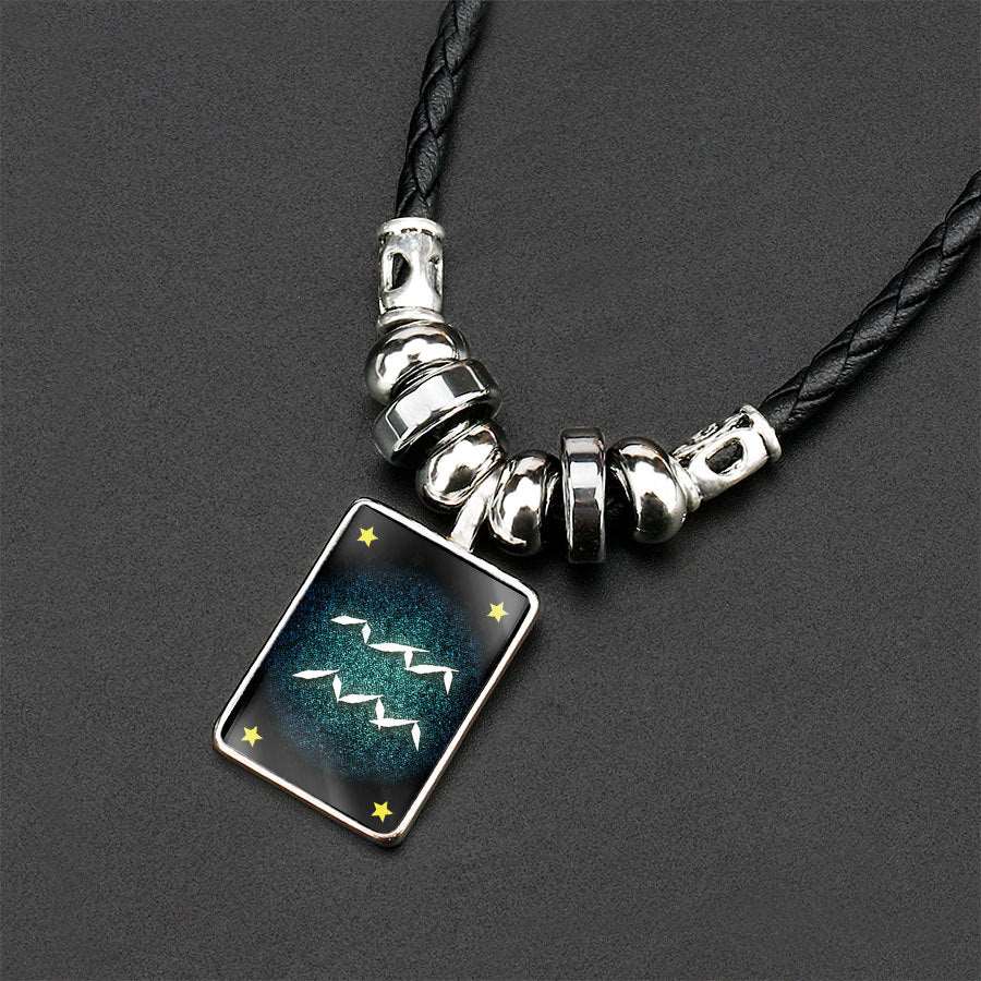 Obsidian Zodiac Pendant Necklace