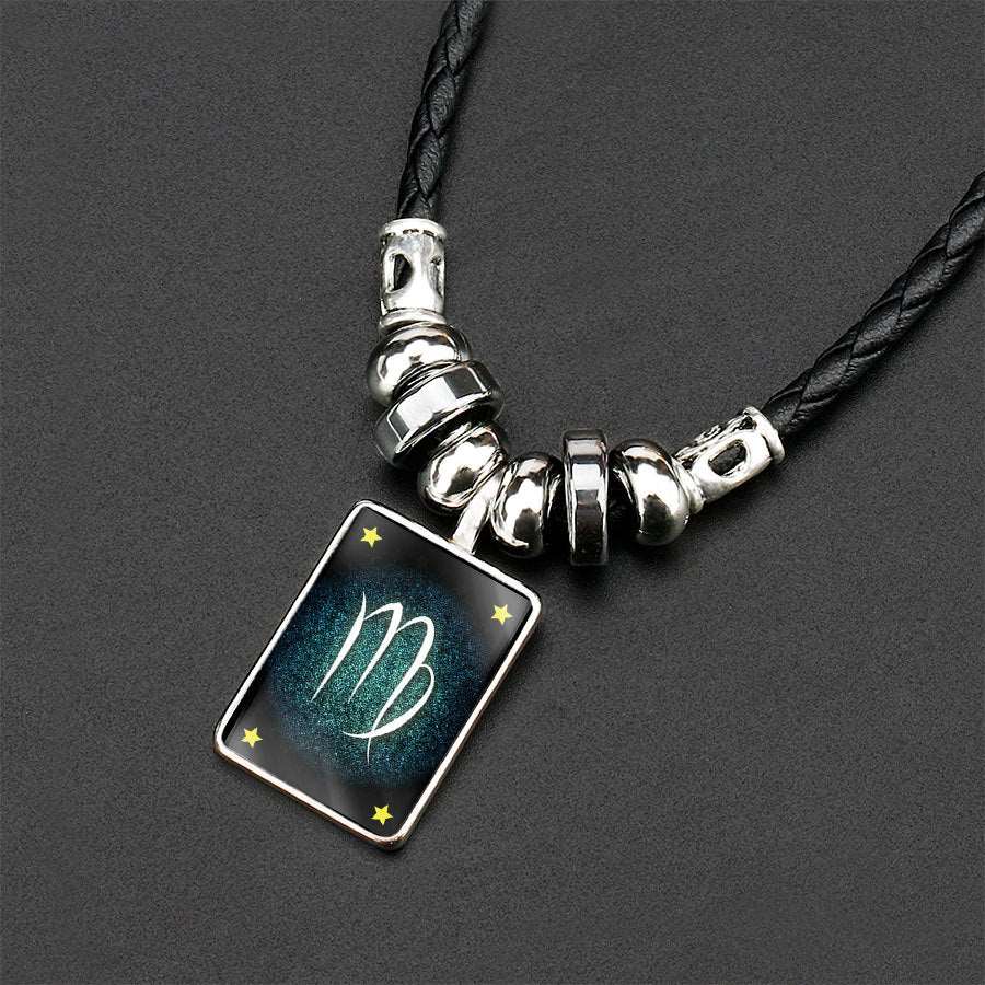 Obsidian Zodiac Pendant Necklace