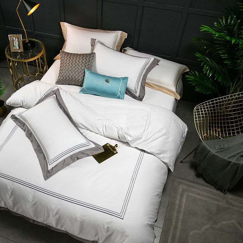 Pure Cotton White 4-piece Luxury Bedding F, Q, & K