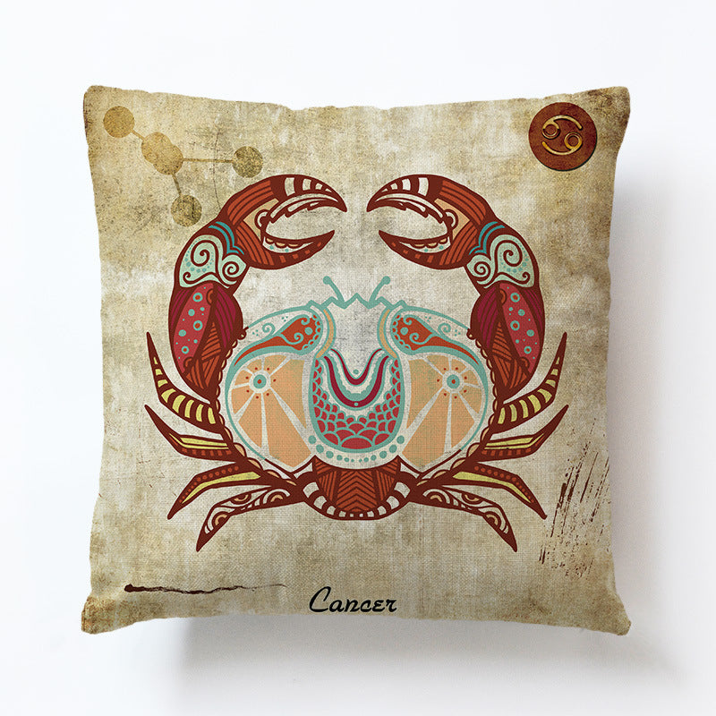 Zodiac Linen Pillowcase-Pillow Covers