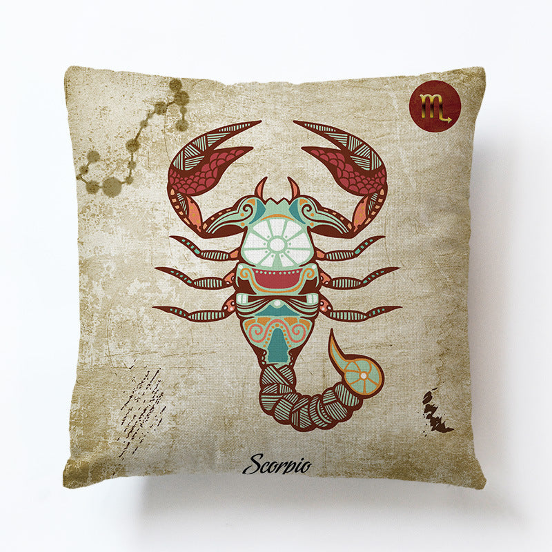 Zodiac Linen Pillowcase-Pillow Covers