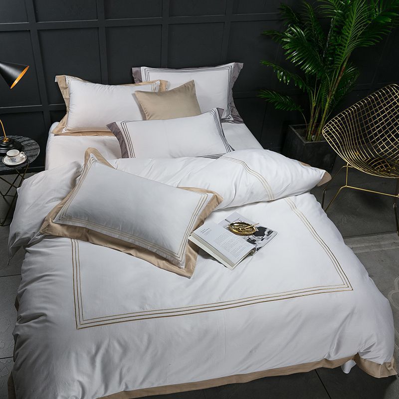 Pure Cotton White 4-piece Luxury Bedding F, Q, & K