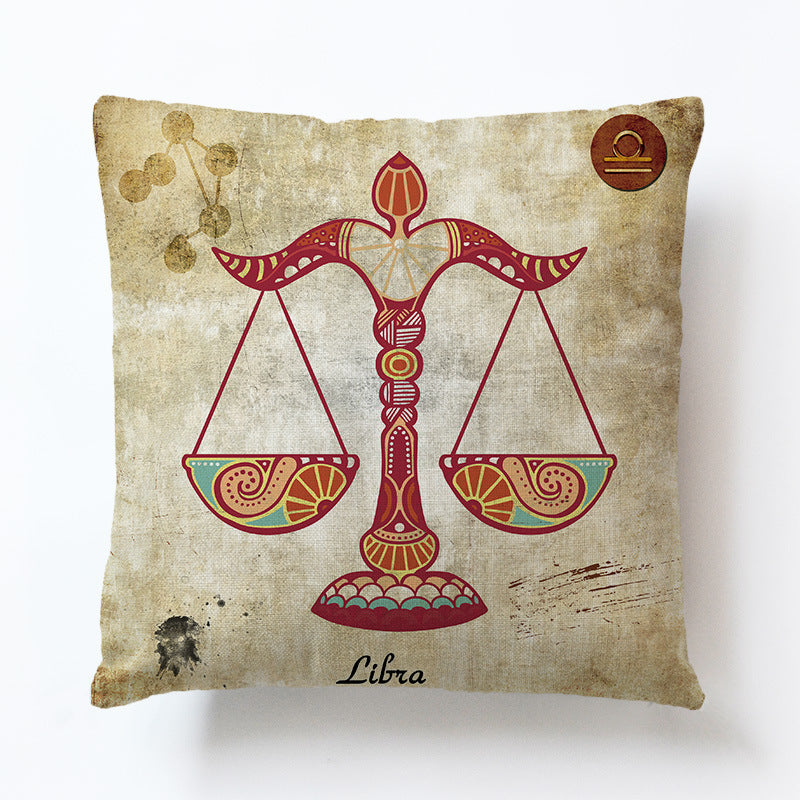 Zodiac Linen Pillowcase-Pillow Covers