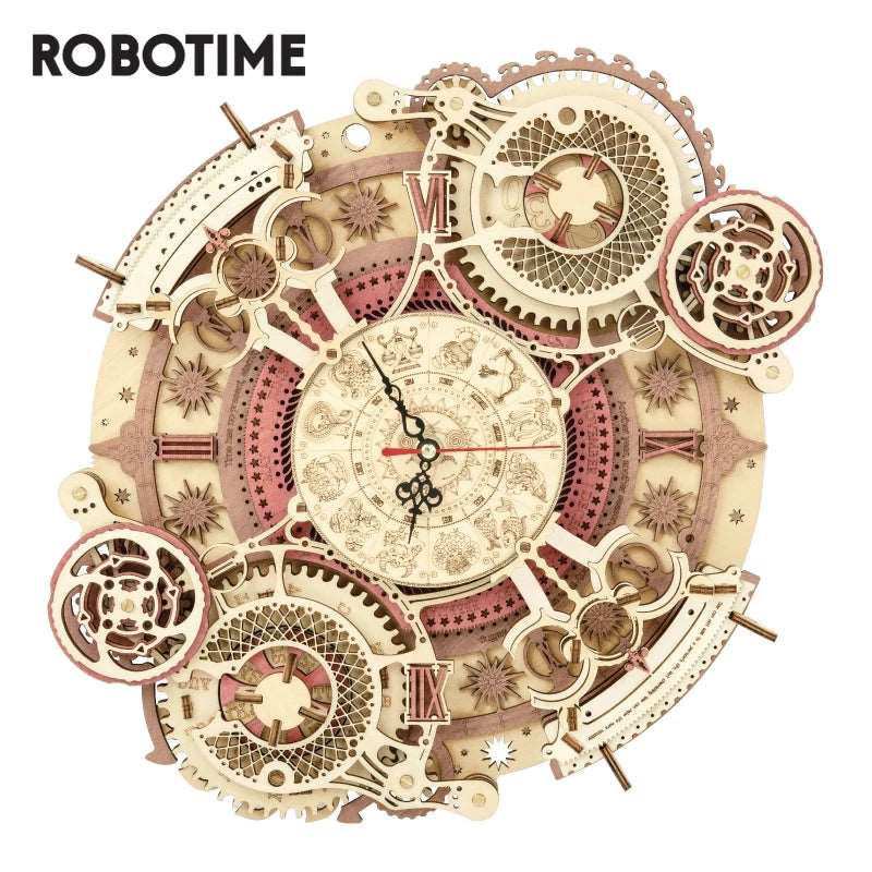 Robotime ROKR Zodiac Wall Clock 3D Wooden Puzzle Model -2 styles